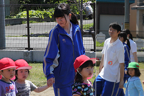 認定こども園・まき職業体験の様子